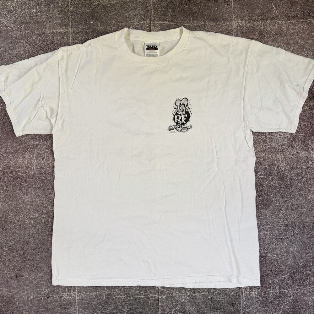 Men's Vintage 90's Tultex Rat Fink Ed Big Daddy Roth White T Shirt Tee Sz XL VTG